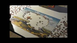 Puzzle Time Lapse Flying town Jacek Yerka Castorland 1000 [upl. by Sadick]