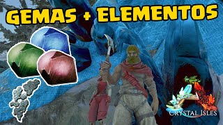 COMO COLETAR GEMAS E FRAGMENTOS DE ELEMENTO no Crystal Isles  Ark Survival Evolved [upl. by Obed336]