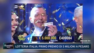 LOTTERIA ITALIA PRIMO PREMIO DI 5 MILIONI A PESARO [upl. by Nyleek915]