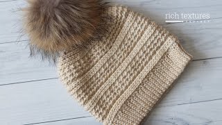 Winter Beanie Crochet Pattern [upl. by Eirrem528]