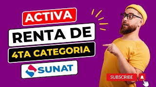 Cómo ACTIVAR o REGISTRARSE en la Renta de Cuarta Categoría en SUNAT 2024 de manera fácil y eficiente [upl. by Derward816]