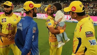 IPL 2019 Ziva Dhoni CSK Win Celebrating Suresh Raina And Imran Tahirs Besting [upl. by Arrek182]