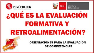 ¿QUÉ ES LA EVALUACION FORMATIVA  MINEDU PERUEDUCA  WEBINAR [upl. by Josee888]