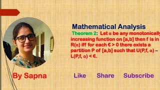 Theorem 2 based on Riemann Stieltjes Integral [upl. by Octavius658]