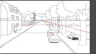 Zeichnen lernen Perspektive Tutorial Bezugslinien und punkte erstellen video2braincom [upl. by Mackey]
