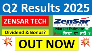 ZENSAR TECHNOLOGIES Q2 results 2025  ZENSAR TECH results today  ZENSAR TECHNOLOGIES Share News [upl. by Pontius]