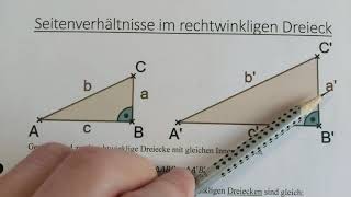 Seitenverhältnisse in rechtwinkligen Dreiecken [upl. by Murvyn]