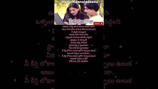 vaalu kanuladaana song telugulyrics telugusongs lovesongs 90s feelsong [upl. by Normie571]