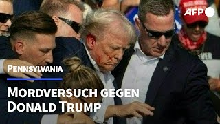 Schüsse auf Trump bei Wahlkampfveranstaltung  ExPräsident wohlauf  AFP [upl. by Clemmy]