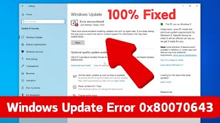 100 Fixed Windows Update Error 0x80070643 KB5034441  Error Encountered Windows 10 Update [upl. by Darci466]