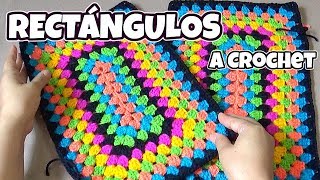 RECTÁNGULO tejido a crochet paso a paso  para Colchas y tapetes [upl. by Adnocahs]