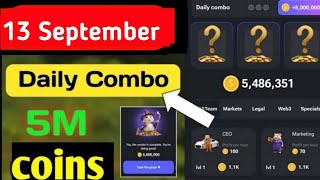 13 September 2024 daily combo Hamster Kombat Today  13 September daily combo 🔥 [upl. by Skipp302]