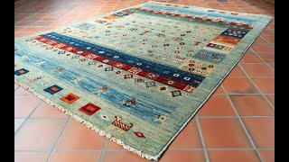 308369 Afghan Gabbeh rug walkround [upl. by Patrizio242]