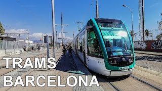 🇪🇸 Trams in Barcelona  Tramvia de Barcelona 2021 4K [upl. by Kendricks]