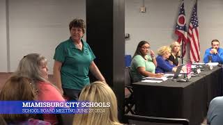 Miamisburg City Schools School Board Meeting June 2024 [upl. by Llehsor256]