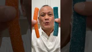 👂 ASMR AIR HEADS FILLED ROPES CANDY ORANGEBLUE RASPBERRY FLAVOR AND EATING SOUNDS 👂shorts asmr [upl. by Stillmann]