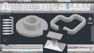 AutoCAD 3D Tutorial for Beginners  3 of 3  AutoCAD Revolve Sweep Spring amp Loft Command [upl. by Notsa653]