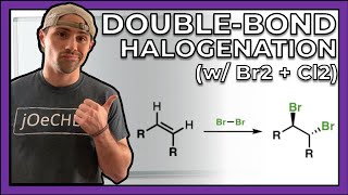 Halogenation of a Double Bond with Br2Cl2 with and without H2O [upl. by Lawler]