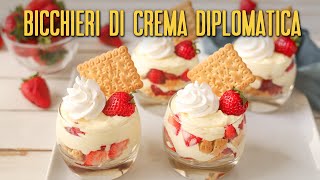 BICCHIERI DI CREMA DIPLOMATICA VANIGLIA E FRAGOLE Ricetta Facile  Fatto in Casa da Benedetta ad [upl. by Meit]