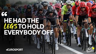 Late crash sees chaotic sprint 🫨  Tour de France Stage 3 Race Reaction  Eurosport Cycling [upl. by Pas]