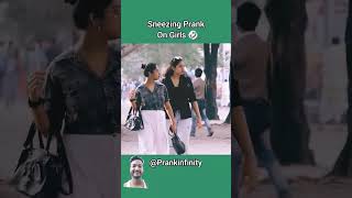 Sneezing 🤧 prank on girls comedy prank funny comedy comedypublic [upl. by Kalasky]