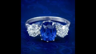 Edwardian Style Sapphire Diamond Trilogy Ring 27ct Sapphire [upl. by Asher]