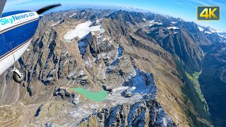 Scenic Flight across the Austrian Alps Italian Alps and the Dolomites Mountains [upl. by Alaaj]