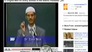 Dr Zakir Naik explain that 72 male houris will have sex with good Muslima in paradise [upl. by Ynittirb]