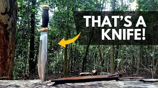 How Practical is a quotCrocodile Dundeequot Bowie Knife for Jungle Bushcraft amp Survival [upl. by Arema]