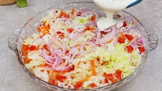 Der beste hausgemachte cremige Krautsalat fertig in 5 Minuten Sehr einfach und lecker [upl. by Ozan]