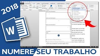 Numerar trabalho no Word a partir de qualquer página [upl. by Amsaj]