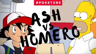 HOMERO SIMPSON y ASH KETCHUM frente a frente Humberto Velez y Gabo Ramos en POKETUBE [upl. by Ailisec]