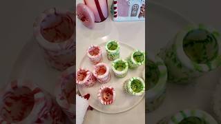 Peppermint candy shot glasses🍬❤️ christmas christmasideas aesthetic viral holiday drinks [upl. by Gorski]