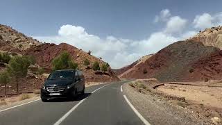 🇲🇦 Driving through Atlas mountains on road RP1506 near ‎⁨‎⁨Telouet⁩ ⁨DrâaTafilalet⁩ ⁨Morocco⁩ [upl. by Norha851]