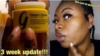 I’ve used this mask for 3 weeks straight Gleamin vitamin c clay mask [upl. by Kcirddot]