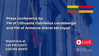 Press conference by FM of Lithuania Gabrielius Landsbergis and FM of Armenia Ararat Mirzoyan [upl. by Houston]