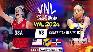 USA vs DOMINICAN REP Live Score Update Today Match VNL 2024 FIVB VOLLEYBALL WOMENS NATIONS LEAGUE [upl. by Einehpets818]