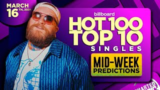 MIDWEEK PREDICTIONS  Billboard Hot 100 Top 10 Singles  March 16th 2024 [upl. by Nenad145]