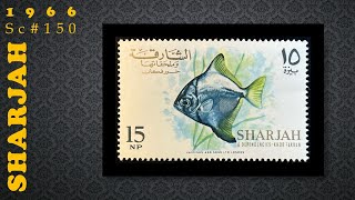 【Sharjah】1966 Sc150 Silver Moony Monodactylus argenteus [upl. by Sadonia753]