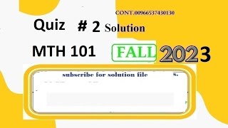 mth 101 quiz 2 solution fall 2023mth101 quiz 2 solution fall 2023mth 101 quiz 2 2023mth101 quiz 2 [upl. by Denise]