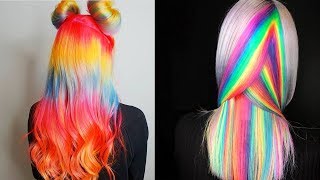 New Hair Color Ideas For 2018 Amazing Rainbow Hair Color Transformation Tutorials Compilations [upl. by Desai]