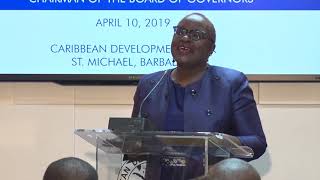 The Honourable Camille RobinsonRegis addresses staff of the Caribbean Development Bank [upl. by Cox]