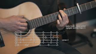 How to Play State Lines  Novo Amor  Guitar Tabs [upl. by Rumpf]