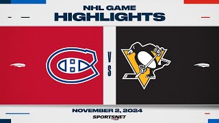 NHL Highlights  Canadiens vs Penguins  November 2 2024 [upl. by Bottali304]