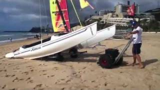 Easiest way to launch your catamaran [upl. by Ahsiliw]