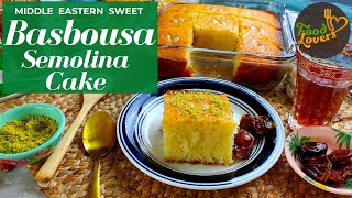 Easy Basbousa Recipe  Semolina Cake Basbousa Recipe  Rava Cake [upl. by Enneicul942]