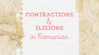 Contractions amp Elisions in Romanian [upl. by Belsky299]