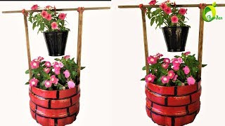 flower garden ideasplastic bottle planter well model gardenorganic garden [upl. by Cagle]