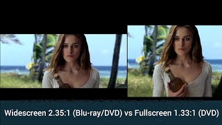 Pirates Of The Caribbean The Curse Of The Black Pearl Widescreen vs Fullscreen DVD Island scene [upl. by Flavius]