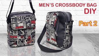 DIY Mens crossbody bag PART 2  How to make sling bag  Tutorial cara membuat tas selempang pria [upl. by Nakashima]